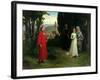 First Meeting of Dante and Beatrice, 1877-Raffaelle Gianetti-Framed Giclee Print