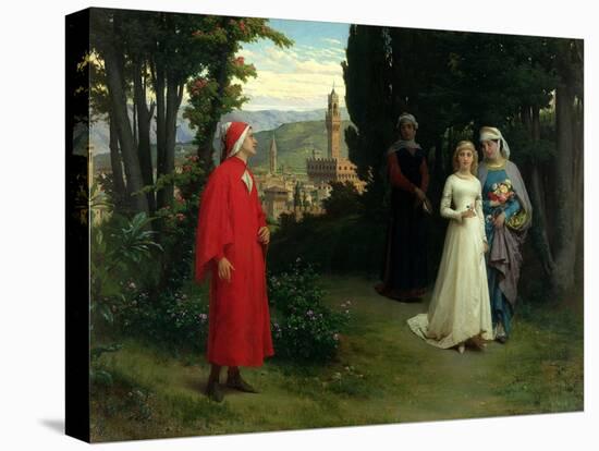 First Meeting of Dante and Beatrice, 1877-Raffaelle Gianetti-Stretched Canvas
