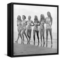 First Miss Universe Contest Contestants Wearing Bathing Suits, Long Beach, CA, 1952-George Silk-Framed Stretched Canvas