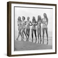 First Miss Universe Contest Contestants Wearing Bathing Suits, Long Beach, CA, 1952-George Silk-Framed Photographic Print