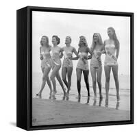 First Miss Universe Contest Contestants Wearing Bathing Suits, Long Beach, CA, 1952-George Silk-Framed Stretched Canvas