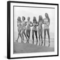 First Miss Universe Contest Contestants Wearing Bathing Suits, Long Beach, CA, 1952-George Silk-Framed Photographic Print