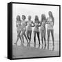 First Miss Universe Contest Contestants Wearing Bathing Suits, Long Beach, CA, 1952-George Silk-Framed Stretched Canvas