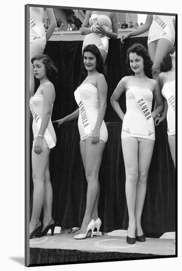 First Miss Universe Contest, Miss Venezuela and Miss Canada, Long Beach, CA, 1952-George Silk-Mounted Photographic Print