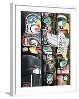First Nation Totem Poles in Stanley Park, Vancouver, British Columbia, Canada, North America-Christian Kober-Framed Photographic Print