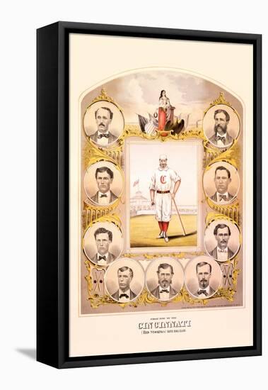 First Nine of the Cincinnati (Red Stockings) Base Ball Club-Tuchfarber, Walkley & Moellman-Framed Stretched Canvas