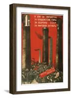 First of May. Join the Battle for the Five Year Plan, 1931-Gustav Klutsis-Framed Premium Giclee Print