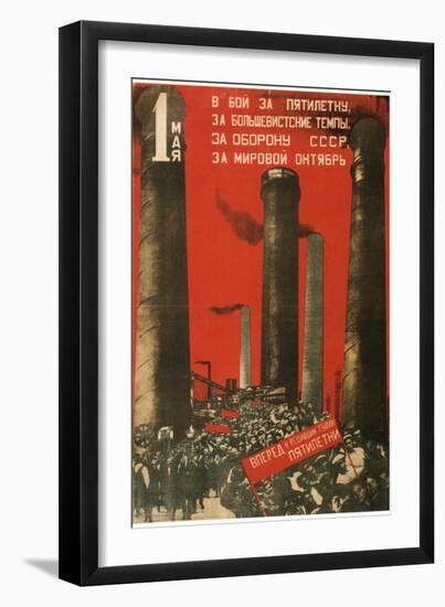 First of May. Join the Battle for the Five Year Plan, 1931-Gustav Klutsis-Framed Premium Giclee Print