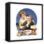 First of the Month (or Family Paying Bills)-Norman Rockwell-Framed Stretched Canvas