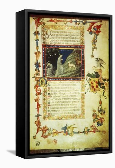 First Page of First Canto of Inferno, Miniature from Divine Comedy-Dante Alighieri-Framed Stretched Canvas