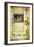 First Page of First Canto of Inferno, Miniature from Divine Comedy-Dante Alighieri-Framed Giclee Print