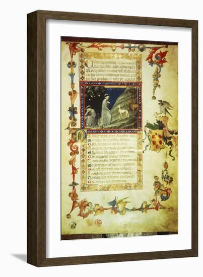 First Page of First Canto of Inferno, Miniature from Divine Comedy-Dante Alighieri-Framed Giclee Print