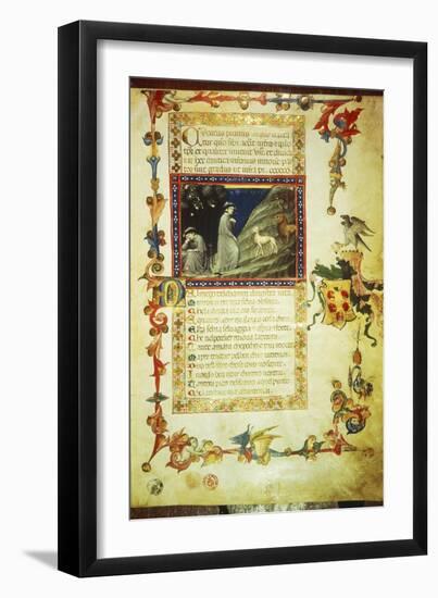 First Page of First Canto of Inferno, Miniature from Divine Comedy-Dante Alighieri-Framed Giclee Print