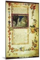 First Page of First Canto of Inferno, Miniature from Divine Comedy-Dante Alighieri-Mounted Giclee Print