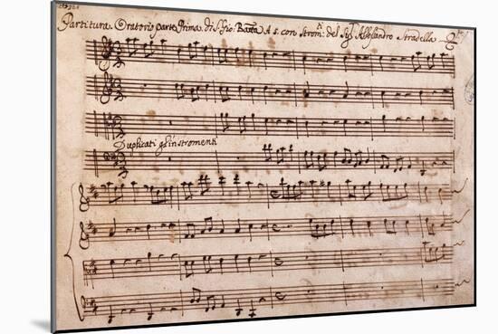 First Page of the Sheet Music of the Oratorio of Saint John the Baptist-Alessandro Stradella-Mounted Giclee Print