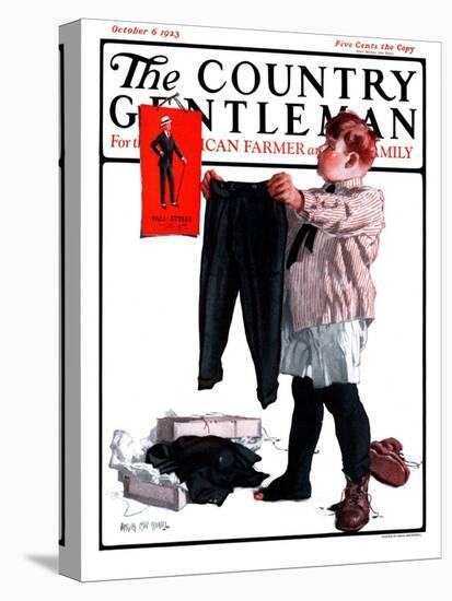 "First Pair of Long Pants," Country Gentleman Cover, October 6, 1923-Angus MacDonall-Stretched Canvas