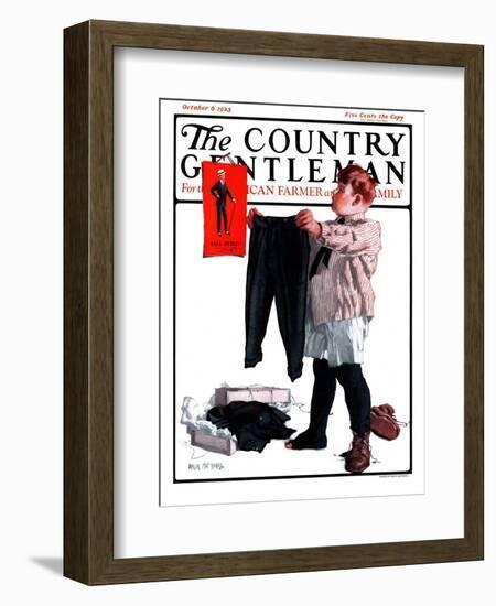 "First Pair of Long Pants," Country Gentleman Cover, October 6, 1923-Angus MacDonall-Framed Giclee Print