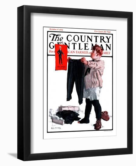 "First Pair of Long Pants," Country Gentleman Cover, October 6, 1923-Angus MacDonall-Framed Giclee Print