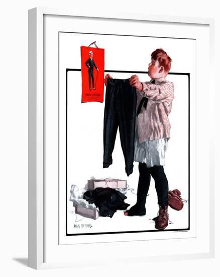 "First Pair of Long Pants,"October 6, 1923-Angus MacDonall-Framed Giclee Print