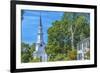 First Parish Church, Harrington House, Lexington Battle Green, Massachusetts.-William Perry-Framed Photographic Print
