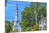 First Parish Church, Harrington House, Lexington Battle Green, Massachusetts.-William Perry-Mounted Photographic Print