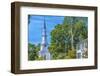 First Parish Church, Harrington House, Lexington Battle Green, Massachusetts.-William Perry-Framed Photographic Print