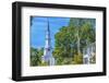 First Parish Church, Harrington House, Lexington Battle Green, Massachusetts.-William Perry-Framed Photographic Print