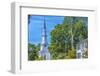 First Parish Church, Harrington House, Lexington Battle Green, Massachusetts.-William Perry-Framed Photographic Print