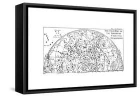 First Part of the Star Chart of the Northern Celestial Hemisphere Showing Constellations, 1747-null-Framed Stretched Canvas