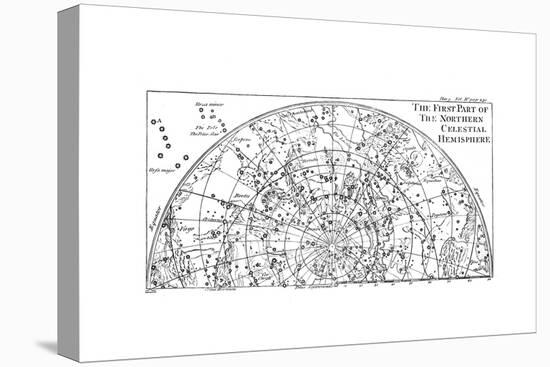 First Part of the Star Chart of the Northern Celestial Hemisphere Showing Constellations, 1747-null-Stretched Canvas