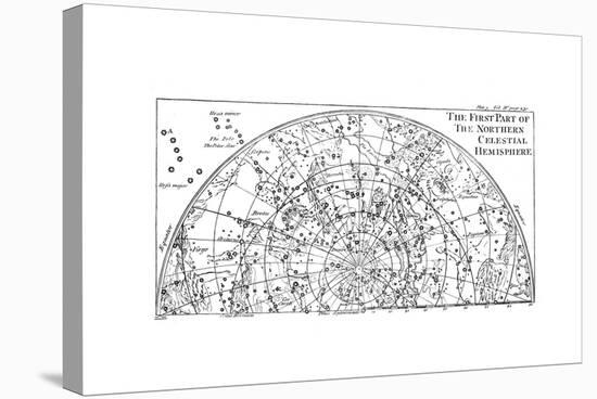 First Part of the Star Chart of the Northern Celestial Hemisphere Showing Constellations, 1747-null-Stretched Canvas