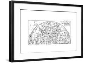 First Part of the Star Chart of the Northern Celestial Hemisphere Showing Constellations, 1747-null-Framed Giclee Print