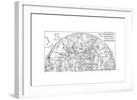 First Part of the Star Chart of the Northern Celestial Hemisphere Showing Constellations, 1747-null-Framed Giclee Print