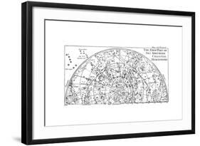 First Part of the Star Chart of the Northern Celestial Hemisphere Showing Constellations, 1747-null-Framed Giclee Print