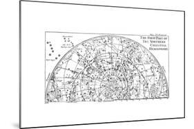 First Part of the Star Chart of the Northern Celestial Hemisphere Showing Constellations, 1747-null-Mounted Giclee Print