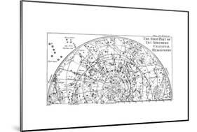 First Part of the Star Chart of the Northern Celestial Hemisphere Showing Constellations, 1747-null-Mounted Giclee Print