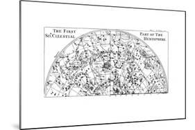 First Part of the Star Chart of the Southern Celestial Hemisphere Showing Constellations, 1747-null-Mounted Giclee Print