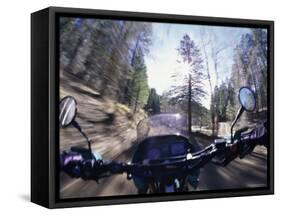 First Person View from a Moving Motorcycle-null-Framed Stretched Canvas