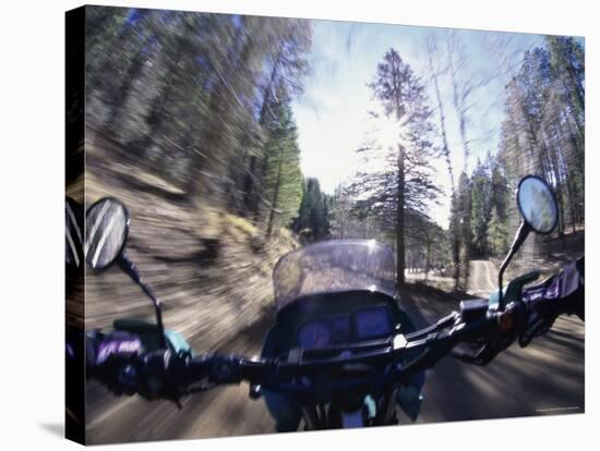 First Person View from a Moving Motorcycle-null-Stretched Canvas