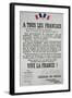 First Poster for the 18th June 1940 Address by General Charles De Gaulle-null-Framed Giclee Print