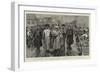 First Prisoners of War, Bulgarian Soldiers Brought under Guard into Belgrade-Frederic Villiers-Framed Giclee Print