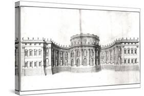 First Project for the Louvre, Elevation of the East Facade, from "Recueil Du Louvre", 1664-Giovanni Lorenzo Bernini-Stretched Canvas