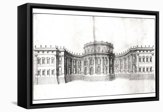 First Project for the Louvre, Elevation of the East Facade, from "Recueil Du Louvre", 1664-Giovanni Lorenzo Bernini-Framed Stretched Canvas
