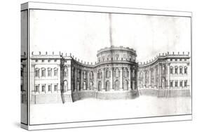 First Project for the Louvre, Elevation of the East Facade, from "Recueil Du Louvre", 1664-Giovanni Lorenzo Bernini-Stretched Canvas