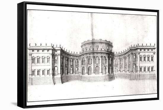 First Project for the Louvre, Elevation of the East Facade, from "Recueil Du Louvre", 1664-Giovanni Lorenzo Bernini-Framed Stretched Canvas