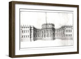First Project for the Louvre, Elevation of the East Facade, from "Recueil Du Louvre", 1664-Giovanni Lorenzo Bernini-Framed Giclee Print