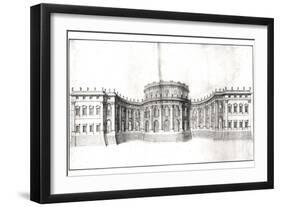 First Project for the Louvre, Elevation of the East Facade, from "Recueil Du Louvre", 1664-Giovanni Lorenzo Bernini-Framed Giclee Print