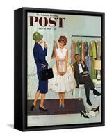 "First Prom Dress" Saturday Evening Post Cover, April 18, 1959-Kurt Ard-Framed Stretched Canvas