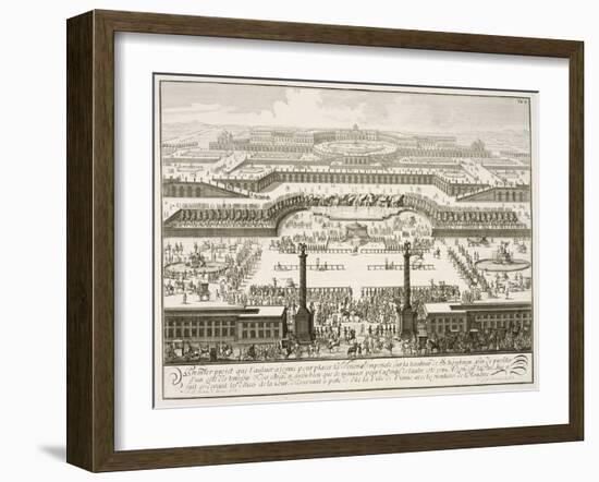 First Proposal for the Schonbrunn Palace, Vienna, from 'Entwurf einer historischen Architektur'-Johann Bernhard Fischer Von Erlach-Framed Giclee Print