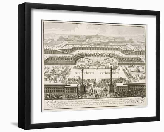 First Proposal for the Schonbrunn Palace, Vienna, from 'Entwurf einer historischen Architektur'-Johann Bernhard Fischer Von Erlach-Framed Giclee Print